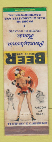 Matchbook Cover - Pennsylvania House Downingtown PA pinup WEAR