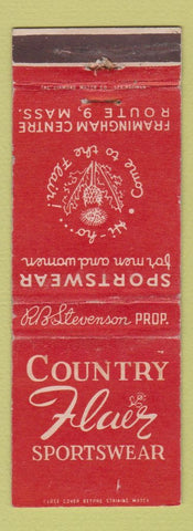 Matchbook Cover - Country Flair Sportswear Clothes Framingham MA WEAR