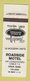 Matchbook Cover - Roadside Motel Craik SK