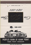 Matchbook Cover - Peoples Bank of Hawk Point MO 40 Strike