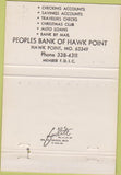 Matchbook Cover - Peoples Bank of Hawk Point MO 40 Strike