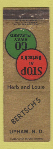 Matchbook Cover - Bertsch's Upham ND restaurant WEAR
