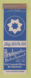 Matchbook Cover - Headquarters Detachment Fort Leonard Wood MO Military