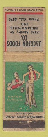 Matchbook Cover - Jackson Foods Indianapolis IN pinup WORN
