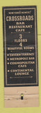 Matchbook Cover - Crossroads Bar Restaurant Cafe New York City