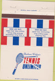 Matchbook Cover - Tennis Unlimited Chagrin Falls OH Beachwood 40 Strike