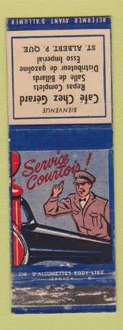 Matchbook Cover - Cafe Chez Gerard St Albert QC WEAR
