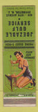 Matchbook Cover - Joezable Gulf oil gas Irvington NJ pinup WEAR