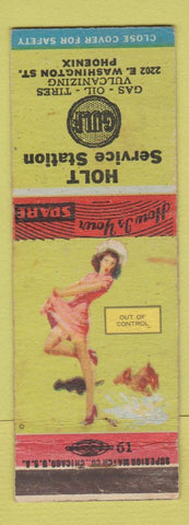 Matchbook Cover - Holt Gulf oil gas Phoenix AZ pinup
