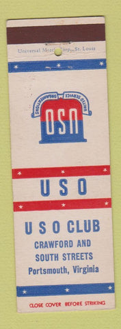 Matchbook Cover - USO Club Portsmouth VA