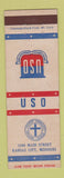 Matchbook Cover - USO Club Kansas City MO Catholic