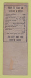 Matchbook Cover - Ritz Lewistown PA pinup WEAR