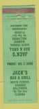 Matchbook Cover - Jack's Bar & Grill Hollywood FL WEAR
