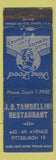 Matchbook Cover - JG Tambellini Restaurant Pittsburgh PA WEAR