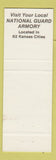 Matchbook Cover - Kansas Army National Guard KS