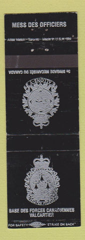 Matchbook Cover Officers Mess Base Des Forces Canadiennes Valcartier Canada WEAR