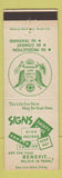 Matchbook Cover - Military Army Safety Program Signs