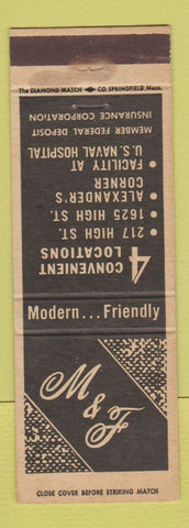 Matchbook Cover - Merchants Farmers Insurance Bank of Portsmouth VA WEAR