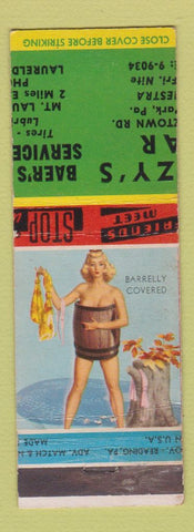 Matchbook Cover - MISCUT pinup Hype Park PA WEAR