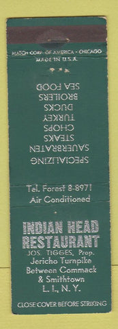 Matchbook Cover - Indian Head Restaurant Smithtown LI NY