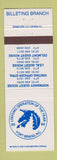 Matchbook Cover - Fort Bragg NC Billeting Branch Lodging Operation 1986