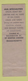 Matchbook Cover - Chef's Restaurant NEWton MA WEAR