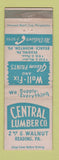 Matchbook Cover - Central Lumber Reading PA WEAR