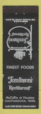 Matchbook Cover - Tomlinson's Restaurant Chattanooga TN WEAR