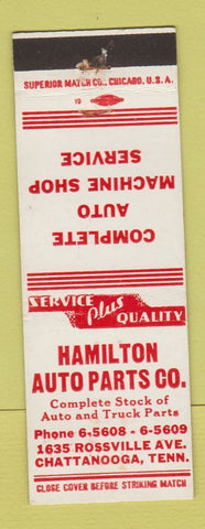 Matchbook Cover - Hamilton Auto Parts Chattanooga TN