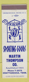 Matchbook Cover - Martin Thompson Sporting Goods Chattanooga TN