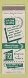 Matchbook Cover - 1st Finance & Thrift Chattanooga TN