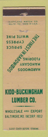 Matchbook Cover - Kidd & Buckingham Lumber Baltimore MD WEAR