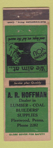 Matchbook Cover - AR Hoffman Lumber Coal Fleetwood PA