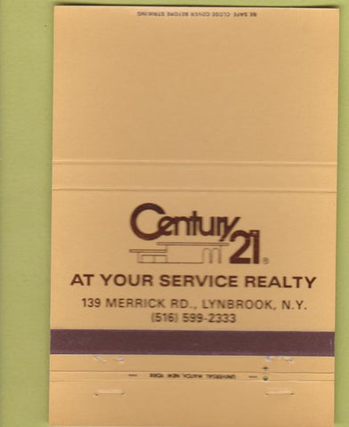 Matchbook Cover - Century 21 Real State Lynbrook NY 40 Strike