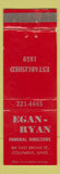 Matchbook Cover - Egan Ryan Funeral Home Columbus OH WEAR