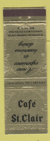 Matchbook Cover - Cafe St Clair Memphis TN