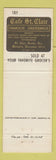 Matchbook Cover - Cafe St Clair Memphis TN