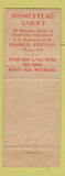 Matchbook Cover - Homestead Court Motel Franklin KY Quality Courts