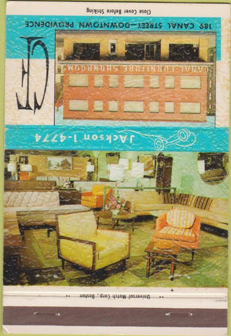 Matchbook Cover - Canal Furniture Showrooms Providence RI 40 Strike
