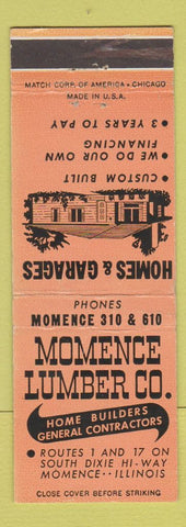 Matchbook Cover - Momence Lumber IL