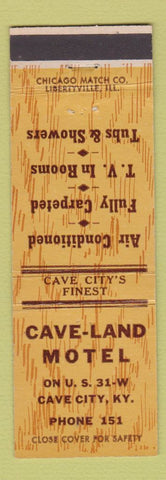 Matchbook Cover - Cave Land Motel Cave City KY