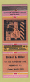 Matchbook Cover - Bicker and Miller Barber Shop Freeport IL WORN