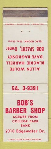 Matchbook Cover - Bob's Barber Shop WEAR