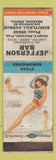 Matchbook Cover - Jefferson Bar Reading PA pinup WORN