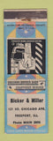 Matchbook Cover - Bicker and Miller Barber Shop Freeport IL WEAR