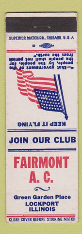 Matchbook Cover - Fairmont AC Lockport IL Club?