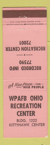 Matchbook Cover - WPAFB Ohio Recreation Center Air Force Base OH WEAR