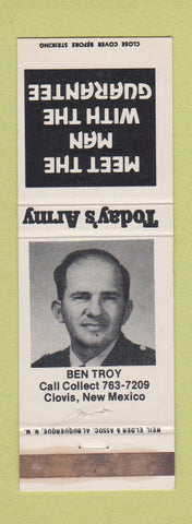 Matchbook Cover - Army Recruiting Ben Troy Clovis NM WEAR
