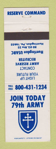 Matchbook Cover - Army Reserve Recruiting Huntindon PA 79th Army