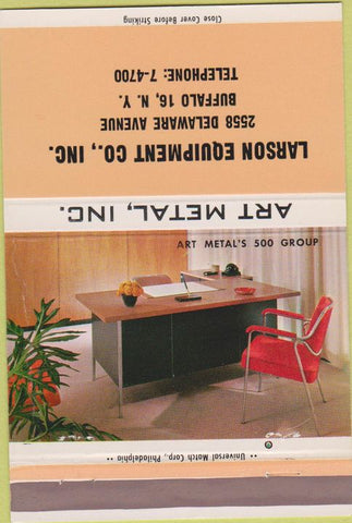 Matchbook Cover - Art Metal office Furniture Buffalo NY 40 Strike